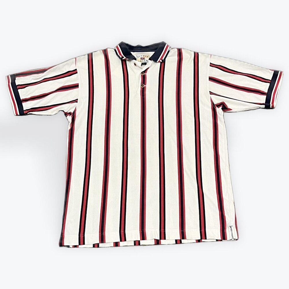 L | Vintage Cutter Buck Stripes Polo